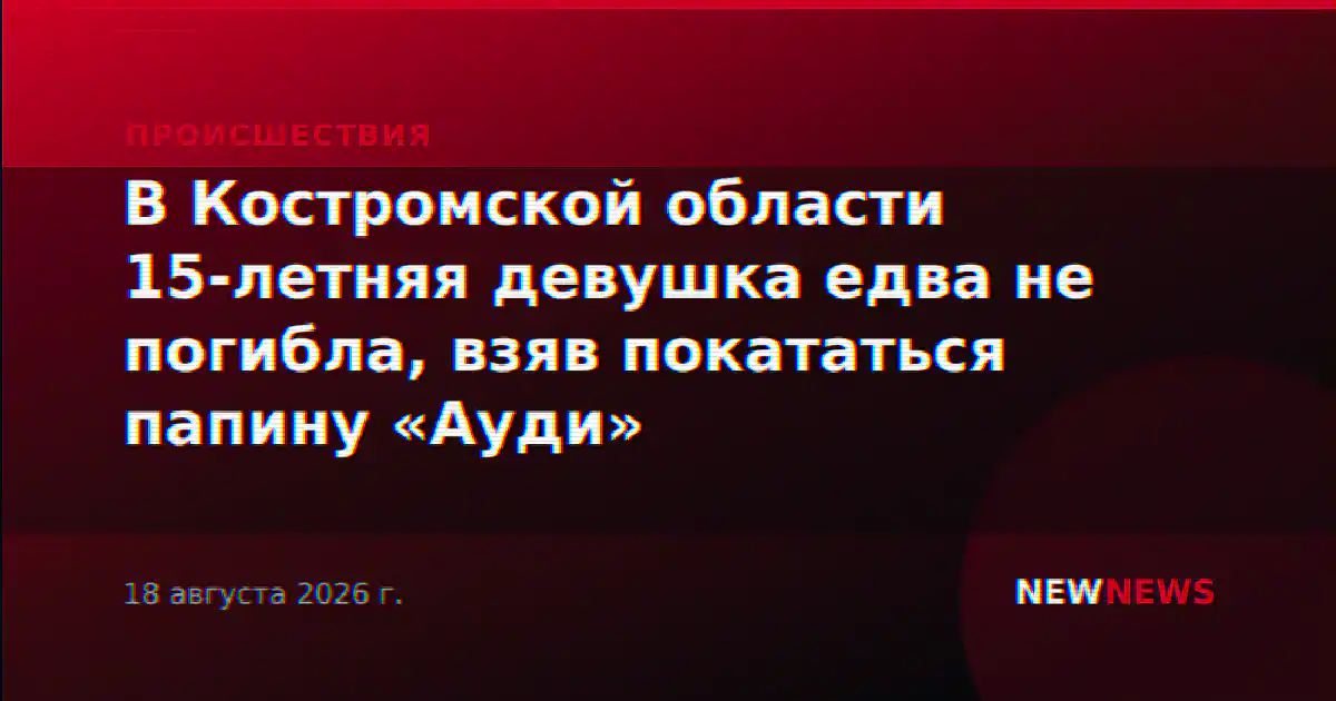 В Костромской области 15-летняя девушка едва не погибла, взяв покататься папину «Ауди»