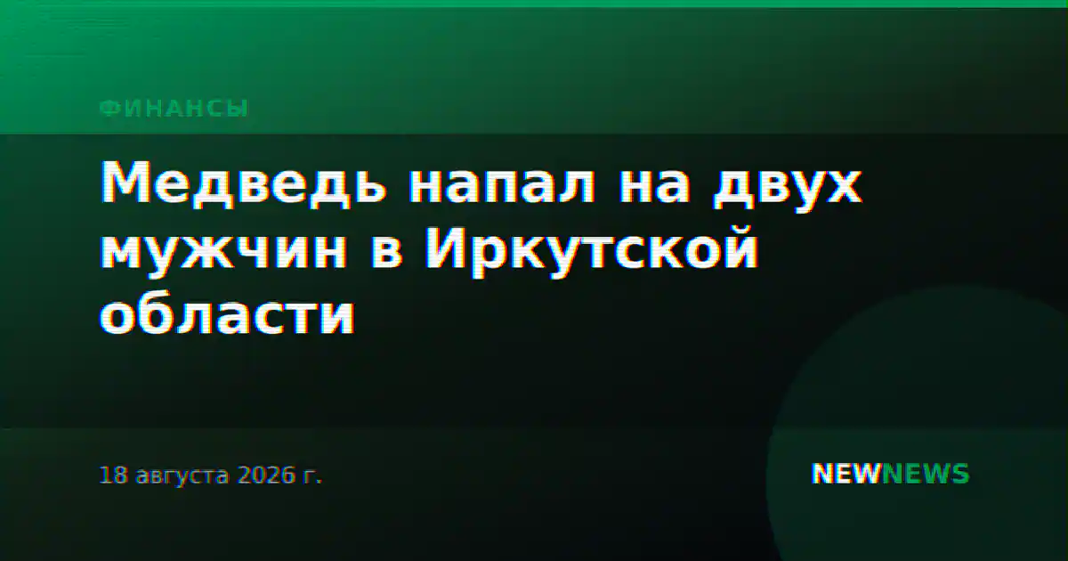 Медведь напал на двух мужчин в Иркутской области