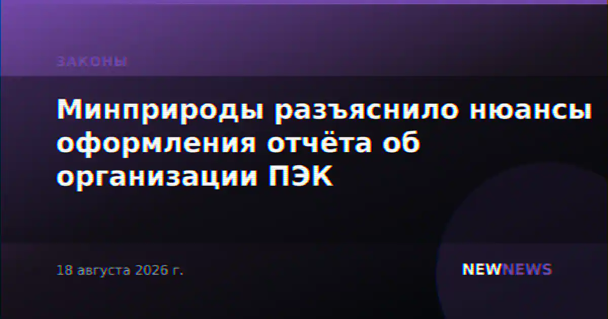 Минприроды разъяснило нюансы оформления отчёта об организации ПЭК