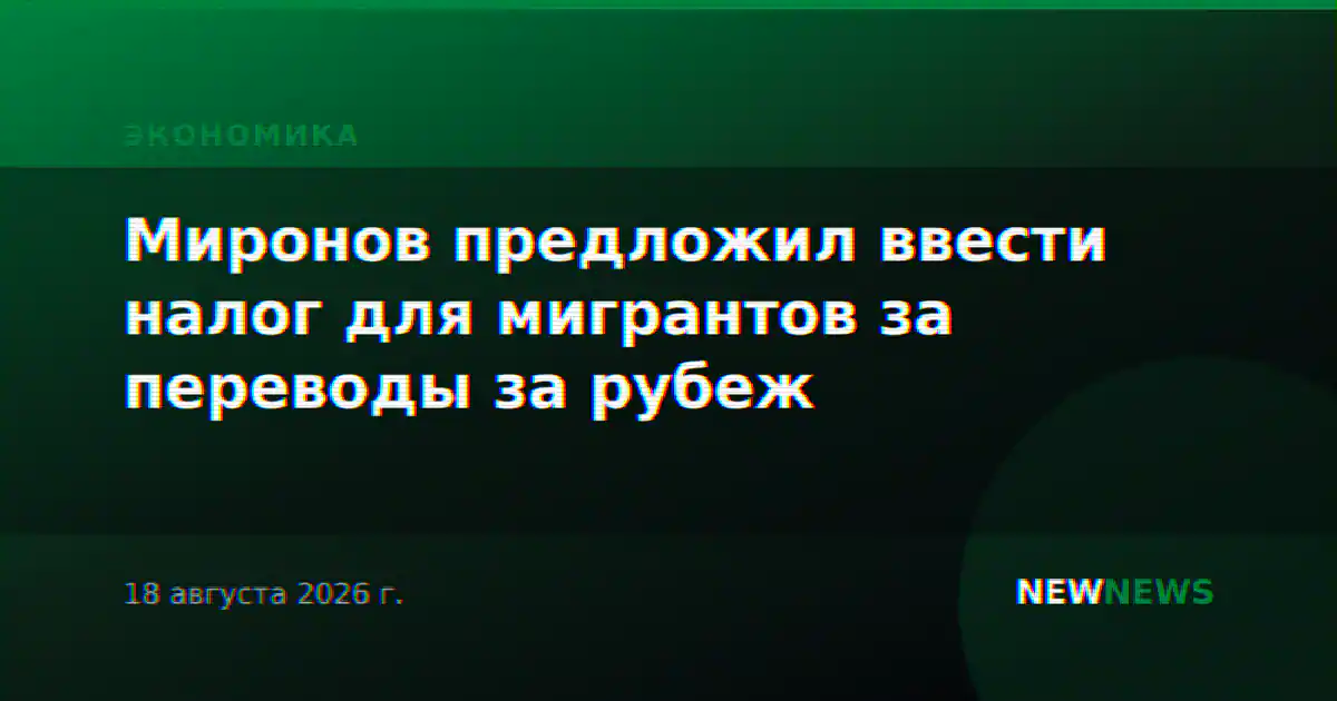 Миронов предложил ввести налог для мигрантов за переводы за рубеж
