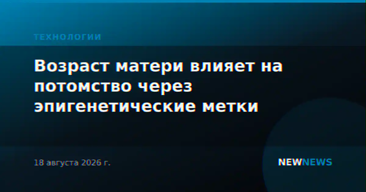 Возраст матери влияет на потомство через эпигенетические метки