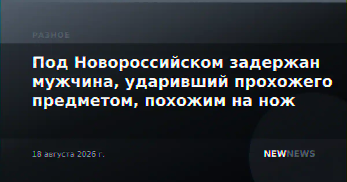 Под Новороссийском задержан мужчина, ударивший прохожего предметом, похожим на нож