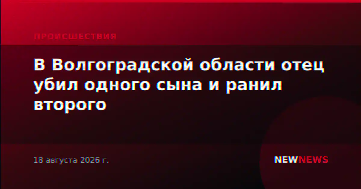 В Волгоградской области отец убил одного сына и ранил второго