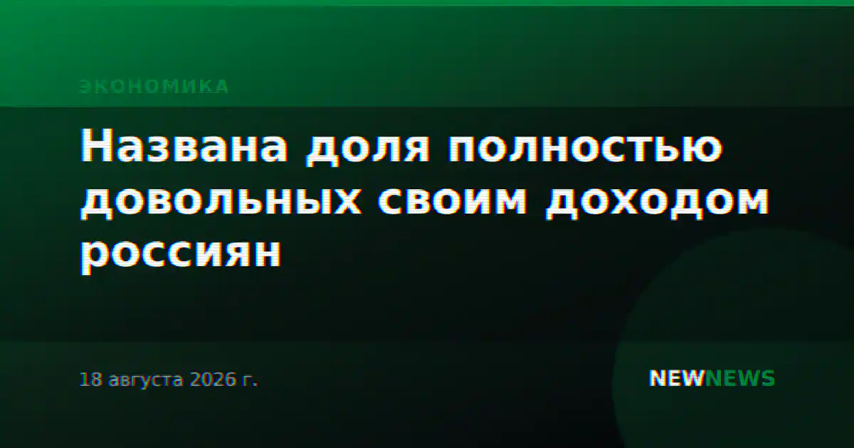 Названа доля полностью довольных своим доходом россиян