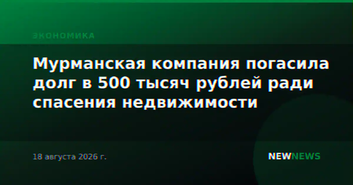 Мурманская компания погасила долг в 500 тысяч рублей ради спасения недвижимости