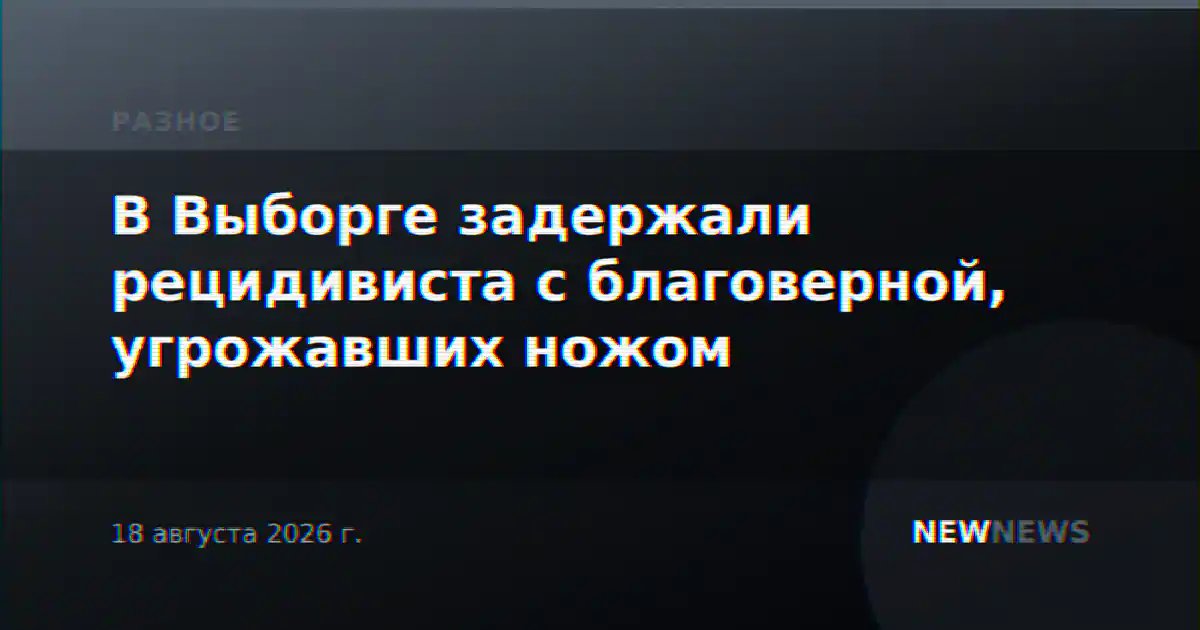 В Выборге задержали рецидивиста с благоверной, угрожавших ножом