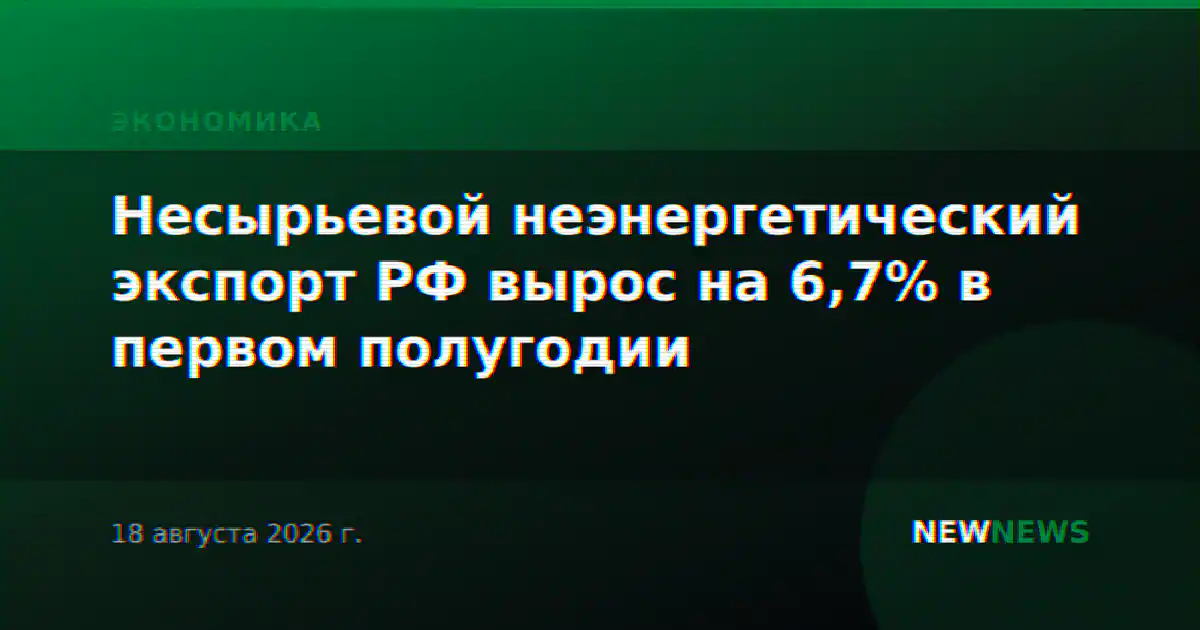 Несырьевой неэнергетический экспорт РФ вырос на 6,7% в первом полугодии