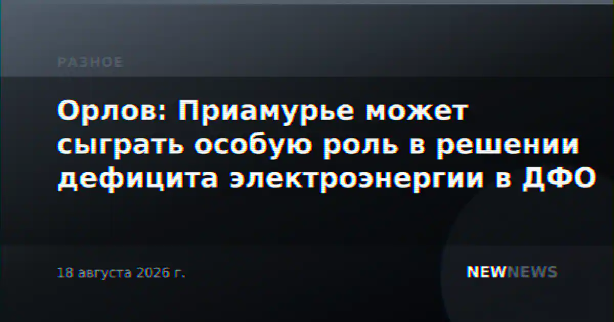 Орлов: Приамурье может сыграть особую роль в решении дефицита электроэнергии в ДФО