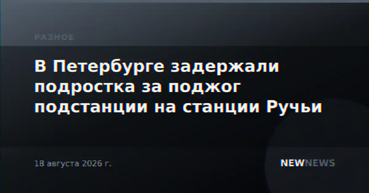 В Петербурге задержали подростка за поджог подстанции на станции Ручьи