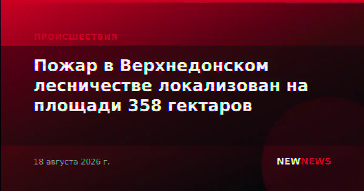 Пожар в Верхнедонском лесничестве локализован на площади 358 гектаров