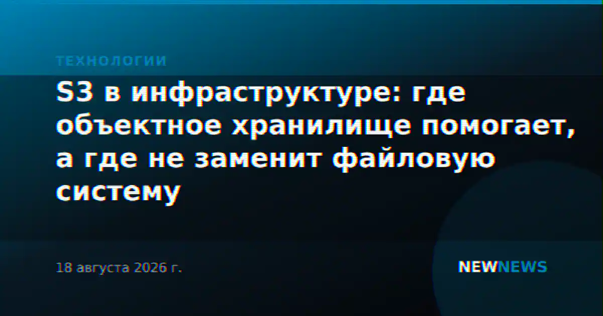 S3 в инфраструктуре: где объектное хранилище помогает, а где не заменит файловую систему