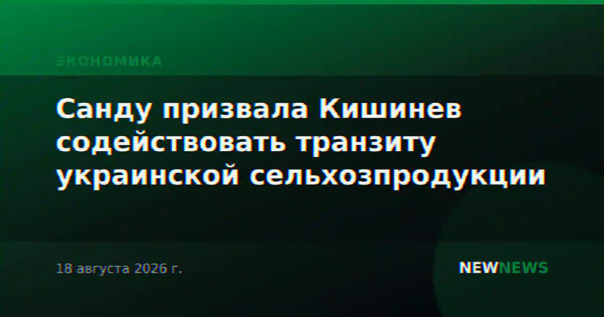 Санду призвала Кишинев содействовать транзиту украинской сельхозпродукции