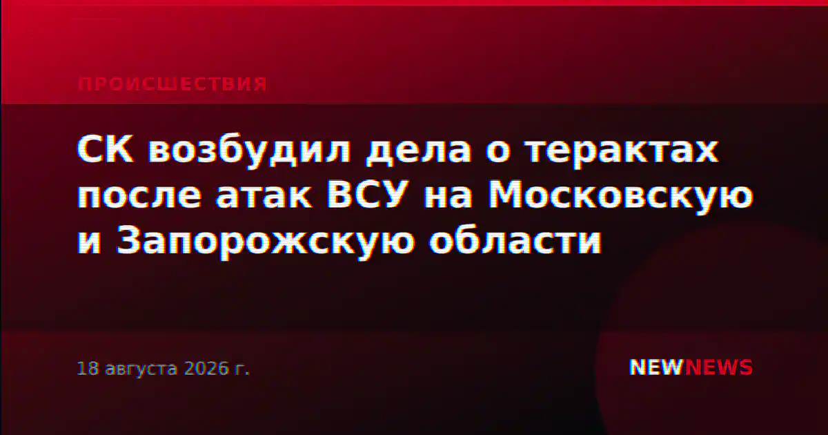 СК возбудил дела о терактах после атак ВСУ на Московскую и Запорожскую области