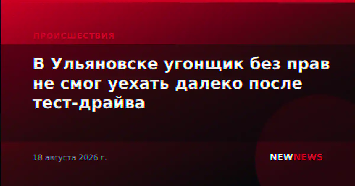 В Ульяновске угонщик без прав не смог уехать далеко после тест-драйва