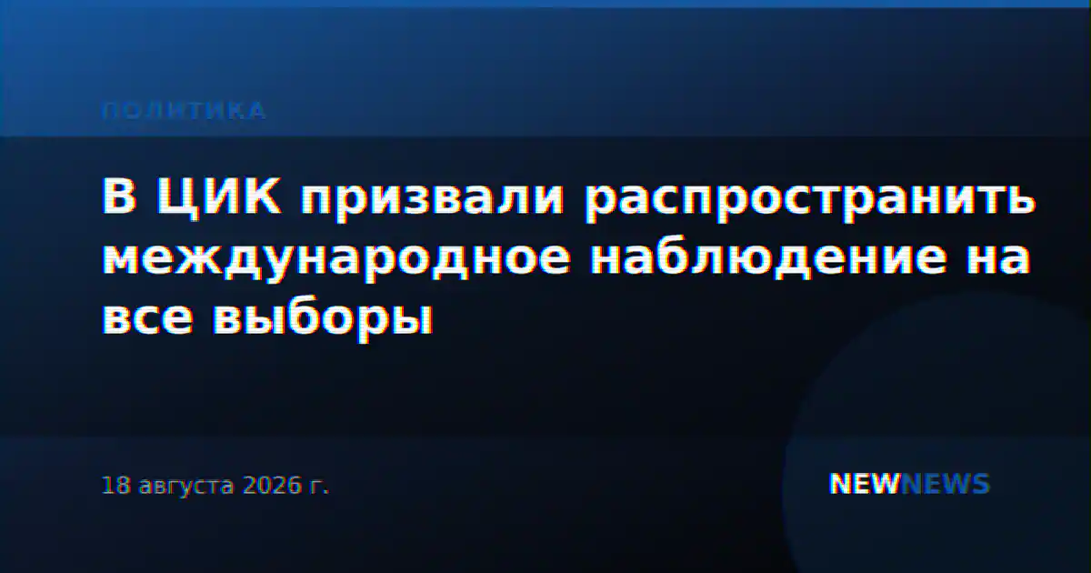 В ЦИК призвали распространить международное наблюдение на все выборы