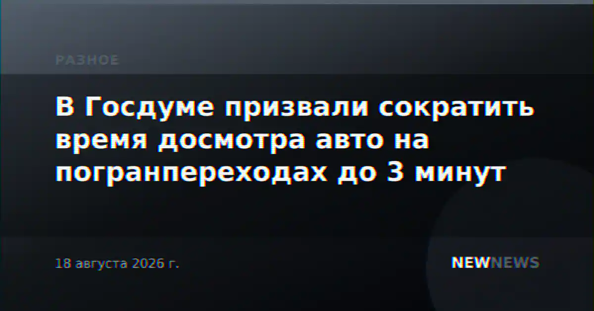 В Госдуме призвали сократить время досмотра авто на погранпереходах до 3 минут