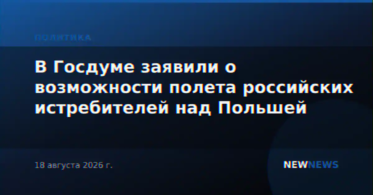 В Госдуме заявили о возможности полета российских истребителей над Польшей