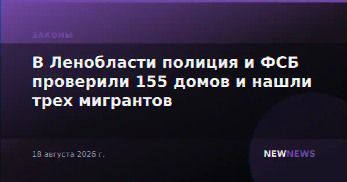 В Ленобласти полиция и ФСБ проверили 155 домов и нашли трех мигрантов