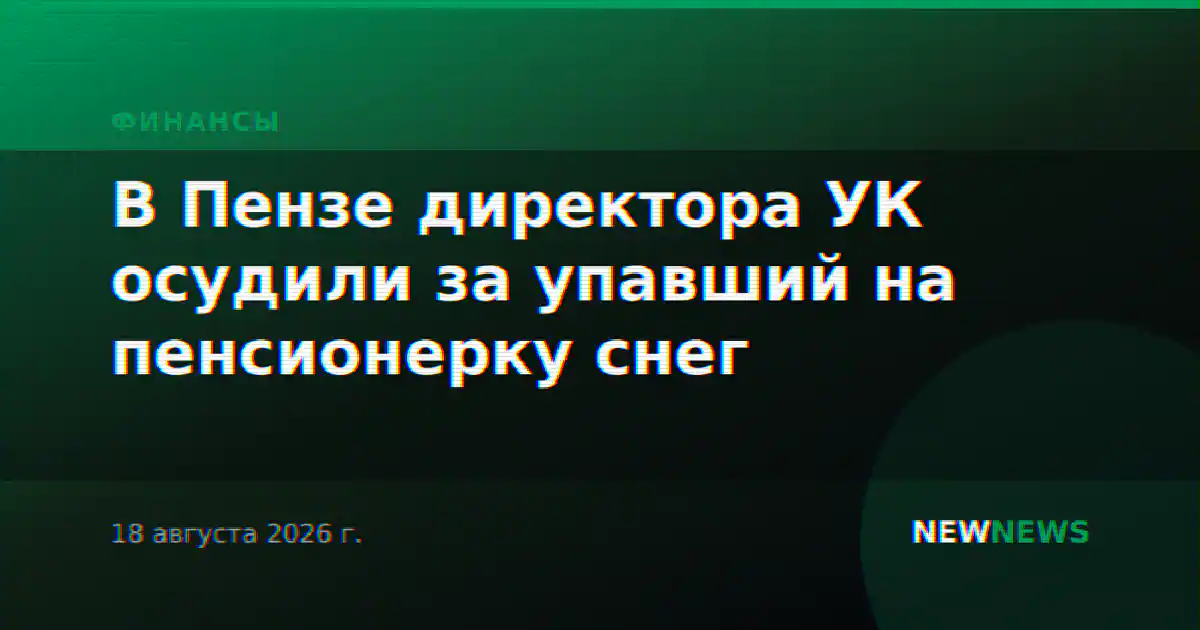 В Пензе директора УК осудили за упавший на пенсионерку снег