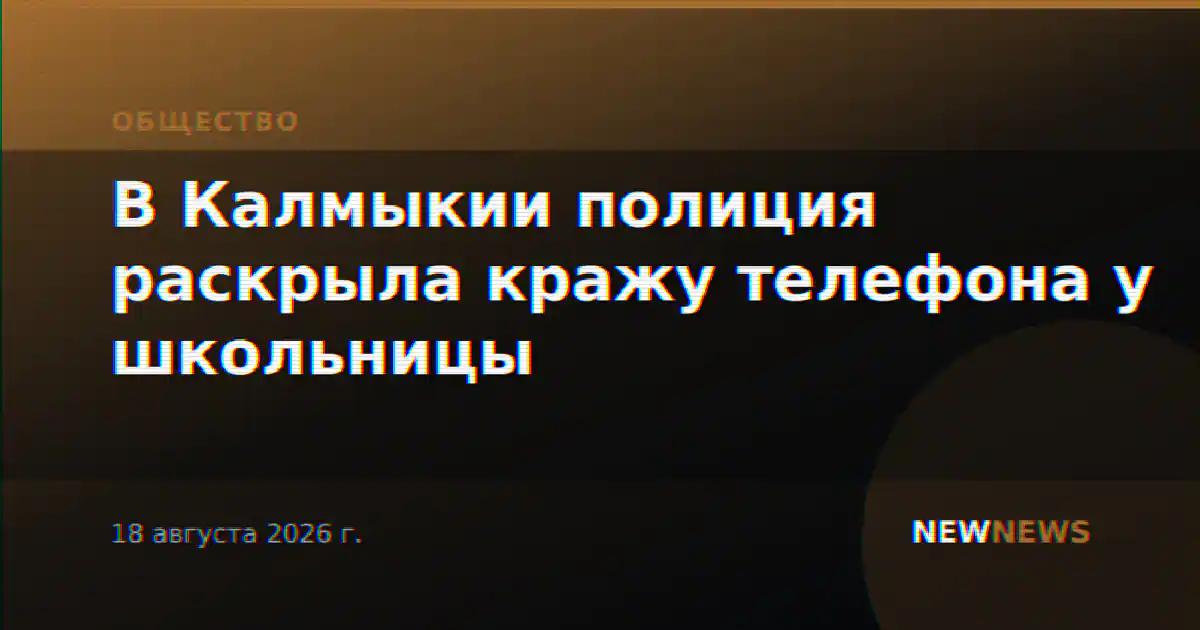 В Калмыкии полиция раскрыла кражу телефона у школьницы