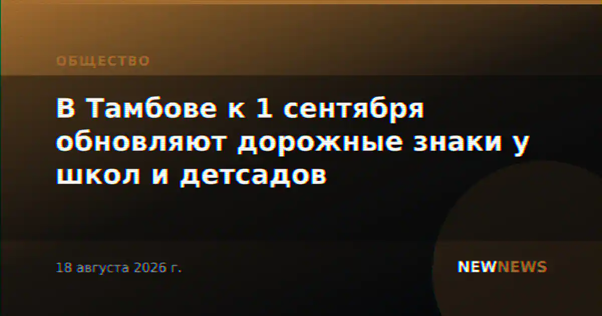 В Тамбове к 1 сентября обновляют дорожные знаки у школ и детсадов
