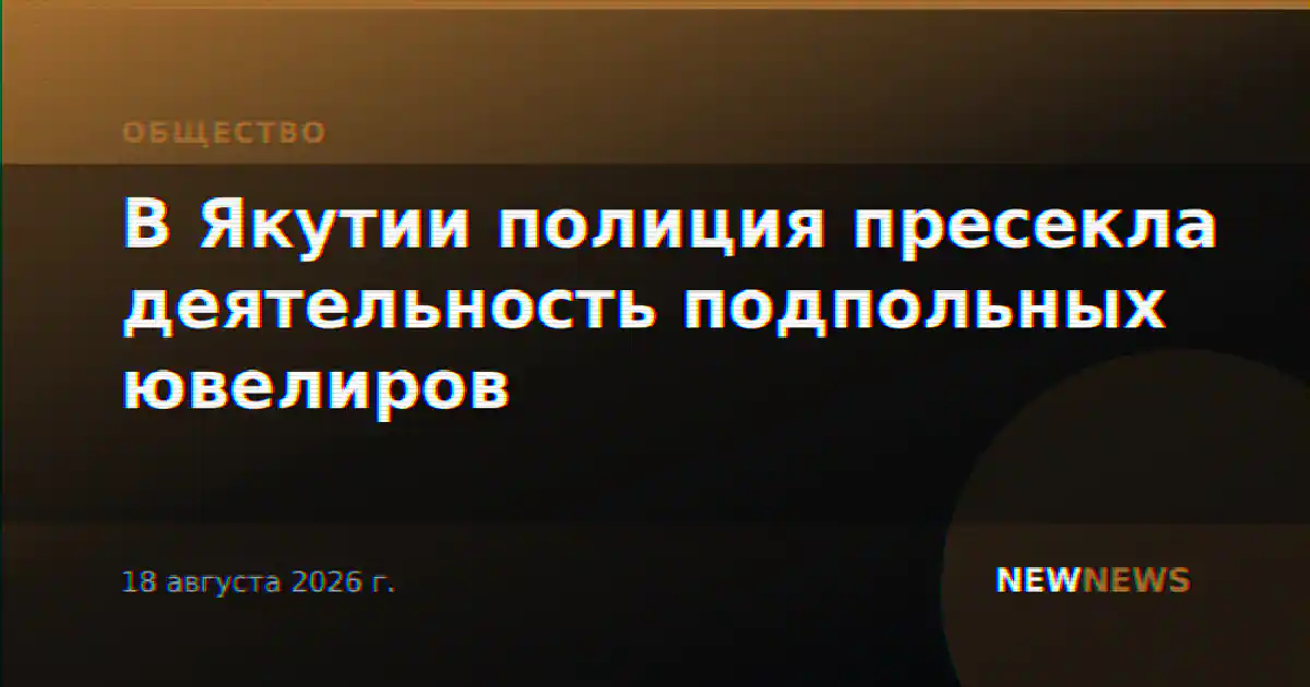 В Якутии полиция пресекла деятельность подпольных ювелиров