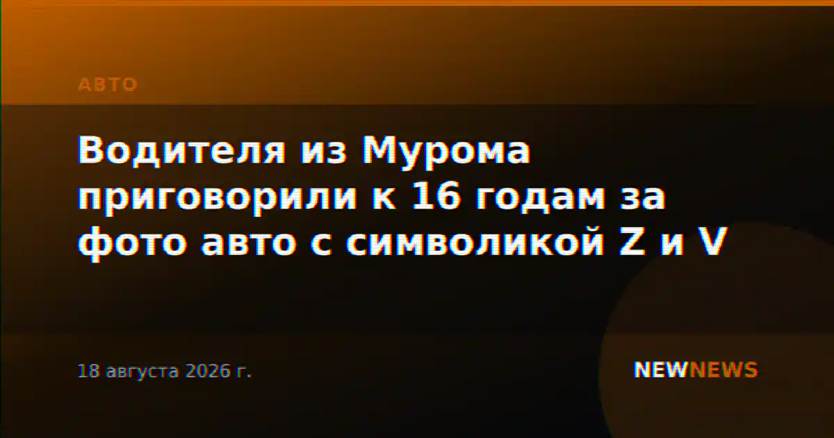 Водителя из Мурома приговорили к 16 годам за фото авто с символикой Z и V