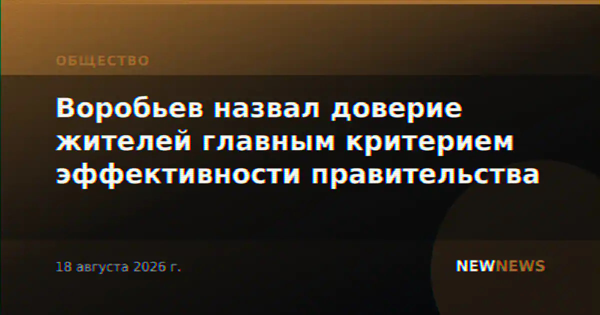 Воробьев назвал доверие жителей главным критерием эффективности правительства